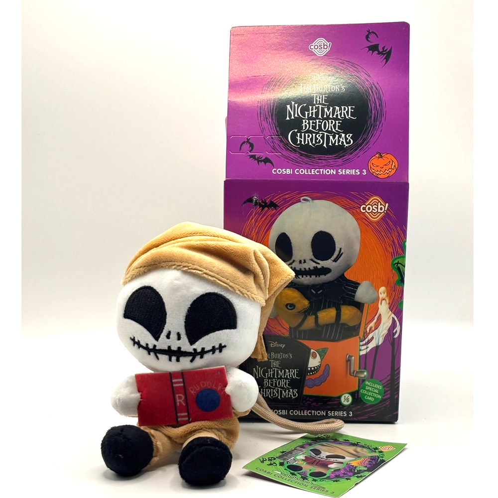 Disney x Cosbi x Nightmare Before Christmas Plush Charm, Jack Reading, New